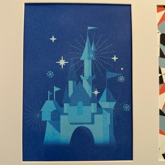 LE Disney (2) 5”x7” Postcard Prints Matted In 11”x14” White Frame - Picture 3 of 5